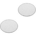 2pcs Grill Mesh Camping Grill Net BBQ Grate Round Cooking Mat Stainless Steel Grid Mesh