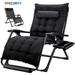 leecrd Oversized Zero Gravity Chair VECUKTY Oversized XL 29IN Ergonomic Patio Recliner Folding Reclining Chair for Indoor and Outdoor Black