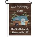 Personalized Camper Camping Garden Flag Our Happy Place Rv Flag for Outdoor Yard House Banner Home Lawn Welcome Decoration