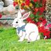 Fsthmty Garden Stakes Easter Garden Decorations Easter Egg Gnome Rabbit Ground Insert Decoration Acrylic Hollow Animal Figurines Yard Insert