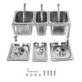 Stainless Steel Telescopic Jam Pot with Holder Condiment Dispenser Rack Milk Tea Shop Jam Basin Stand No.27 2pcs 2.2L 1pc 1.6L