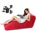 Inflatable Indoor Living Room Chair PVC Foldable Deck Chaise Lounges with Air Pump Lazy Lounge Sofa for Bedroom Camping Picnic Beach
