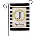 HGUAN Welcome Farmhouse Decorative Garden Flags with Letter J/Lemons Wreath Double Sided House Yard Patio Outdoor Garden Flags Small Garden Flag 12x18 Inch (J)