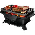 Giantex Charcoal Grill Hibachi Grill Portable Cast Iron Grill with Double-sided Grilling Net Air Regulating Door Fire Gate BBQ Grill Perfect for Outdoor Picnic Camping Patio Backyard Cooking