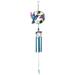 strola Wrought Iron Wind Chime Glass Painted Crafts Wind Chime Pipe Pendant Blue
