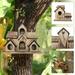 Gbayxj Bird Feeders Bird House Bird House For Outside Hummingbird House With 6 Hole Bluebirds Finchs Hanging Big Birdhouse Nesting Box Birdhouse For Backyard/Courtyard/Patio Decor