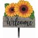 Spoontiques - Sunflower Welcome Garden Stake - Garden DÃ©cor - Decorative Stake for Lawn and Yard - Multicolored