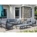 Aluminum Patio Furniture Set 8 Pieces Outdoor Conversation Set All-Weather Modern Metal Couch Outdoor Sectional Sofa with Ottomans and Coffee Table (Grey)