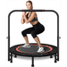 HONGGE 40 Fitness Mini Trampoline Exercise Rebounder Foldable with Adjustable Handle Max Load 440lbs