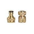 Garden Hose Connector Solid Brass Garden Tap Connector 1/2 Inch And 3/4 Inch 2-in-1 Faucet Connector 1/2 Inch Quick Connect Garden Hose Fittings T