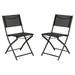 Flash Furniture Set of 2 Commercial Grade Indoor/Outdoor Folding Chairs with Black Flex Comfort Material Backs and Seats and Black Metal Frames