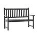 Flash Furniture Commercial Grade Indoor/Outdoor Patio Acacia Wood Bench 2-Person Slatted Seat Loveseat for Park Garden Yard Porch Black