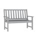 Flash Furniture Commercial Grade 50 All Weather Indoor/Outdoor Recycled HDPE Bench with Contoured Seat in Gray