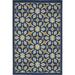 Nourison Caribbean Indoor/Outdoor Retro Floral Navy 2 6 x 4 Area Rug (3 x 4 )