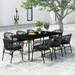 durable Furniture Sets 9 Piece Patio Dining Set Anthracite Outdoor Tables for Conversation Dining Outdoor Table and Chairs Anthracite