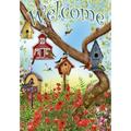 Garden 112097 Poppies & Birdhouses Spring Flag 12x18 Inch Double Sided Spring Garden Flag for Outdoor House summer Flag Yard Decoration