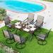 durable 7-Piece Patio Dining Set Outdoor Furniture 6 Sling Dining Swivel Chairs and Steel Frame Slat Larger Rectangular Table with 1.57 Umbrella Hole for Poolside Porch Backyard