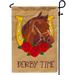 Kentucky Derby Garden Flag for Outside Outdoor Yard Hanging Decorations 12x18inch Burlap