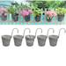 Hanging Flower Pots - 5 Pack 4.3 Inch Balcony Planters Railing Hanging Small Galvanized Metal Fence Planters for Outdoor Plants Farmhouse Garden Rustic Flower Succulent$5Pcs Hanging Flower Pots