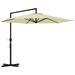 9.5Ft Cantilever Patio Umbrella With Crank Cross Base And Air Vent Round Hanging Offset Umbrella Heavy Duty Outdoor Umbrella For Garden Pool Backyard Deck Beige