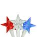 Set of 30 Red White & Blue 4th of July Patriotic LED Star Lights - White Wire