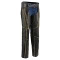 Milwaukee Leather Chaps for Women Black Premium Skin Rubbed Seams- Accented Lace Detailing Motorcycle Chap- MLL6527 3X-Small