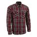 Milwaukee Leather Men s Flannel Plaid Shirt Maroon Black and White Long Sleeve Cotton Button Down Shirt MNG11640 Large