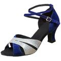 LIANGP Women s Heel Shoes Women s Prom Ballroom Latin Salsa Dance Shoes Square Dance Shoes Ladies Shoes Blue Size 8