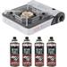 90011 Portable Butane Stove | 10 000 BTU Outlet | Camp Kitchen Equipment | Emergency Stove | Hurricane Stove | Single Burner Camp Stove | Camping Cooking Stove + 4 Fuel Canisters