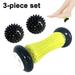 Foot Pain Relief Massager - Foot Massage Roller Spiky Ball Set to Relieve Plantar Fasciitis Heel Foot Arch Pain Relax Shoulder Foot Back Leg Hand Includes 1 Roller & 2 Spiky Balls