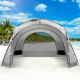 Dextrus Portable Beach Tent 10-Person Beach Tent Sun Shelter UPF 50+ UV Protection Portable Rainproof Beach Tent for Family Fishing Camping 12 X 12ft Grey