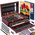 175 Piece Deluxe Art Set with 2 Drawing Pads Acrylic Paints Crayons Colored Pencils Paint Set in Wooden Case Professional Art Kit Art Supplies for Adults Teens and Artist Paint