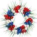 Kpamnxio Clearance Home Decor Decorative Plaque July 4Th Wreath Patriotic Americana Wreath Boxwood Handcrafted Memorial Day Wreath Festival Garland Decoration Front Door Wall Home Decor Blue