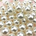 Kisor 50pcs Pearl Beads 12mm Round Pearl Loose Beads Beige ABS Imitation Pearl Loose Pearls Beads for Jewelry Findings Making DIY Accessories Supplies Y09J607A