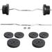 Barbell Weight Set - Olympic Curl Bar & 6 Olympic Weights & 2 Olympic Barbell Clamps for Lifts 55LB