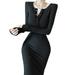 Women s Sexy Long Sleeve Ruched Down Front Mini Shirts Dress L