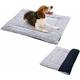 Rhafayre - Dog Mattress Pet Mattress Soft Reversible Dog Blanket Washable Cushion Cat Dog Mat Easy to Carry Outdoor (Wick Dark Blue)