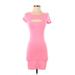 Guess Casual Dress - Mini: Pink Solid Dresses - Women's Size X-Small