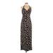 Heart Soul Casual Dress - Maxi: Brown Graphic Dresses - Women's Size Large