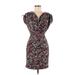 Seamline Cynthia Steffe Casual Dress - Wrap: Red Leopard Print Dresses - Women's Size 0