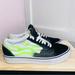 Vans Shoes | Green Flames Vans 8.5 Womens | Color: Black/Green | Size: 8.5