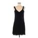 Velvet Casual Dress - DropWaist: Black Solid Dresses - Women's Size P