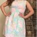 Lilly Pulitzer Dresses | Lily Pulitzer Flowers Print Over Lace Dress Size 14 | Color: Blue/Pink | Size: 14