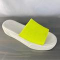 Jessica Simpson Shoes | Jessica Simpson Ezira Women's Platform Slide Sandals Y2k Neon Yellow Size 6.5m | Color: White/Yellow | Size: 6.5