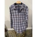 Michael Kors Shirts | Michael Kors Mens Classic Fit Plaid Button Down Shirt Blue Plaid Xxl#64 | Color: Blue | Size: Xxl