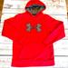 Under Armour Shirts | Men's Under Armour Embroidered Big Logo Pullover Red Hooded Sweatshirt | Color: Gray/Red | Size: S