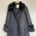 Kate Spade Jackets & Coats | Kate Spade Coat Dashing Beauty Metallic Jacquard Faux Fur Trim Glamorous Topper | Color: Black/Silver | Size: 12