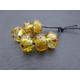 lampwork glass beads, yellow and brown frit set, uk handmade