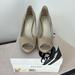 Nine West Shoes | Gently Worn Women's Nine West Open Toe Patent Leather Shoes, Size 8.5 | Color: Cream/Tan | Size: 8.5