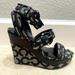 Coach Shoes | Coach Maralee Wedge Sandal, Sz 5.5 | Color: Black/Gray | Size: 5.5